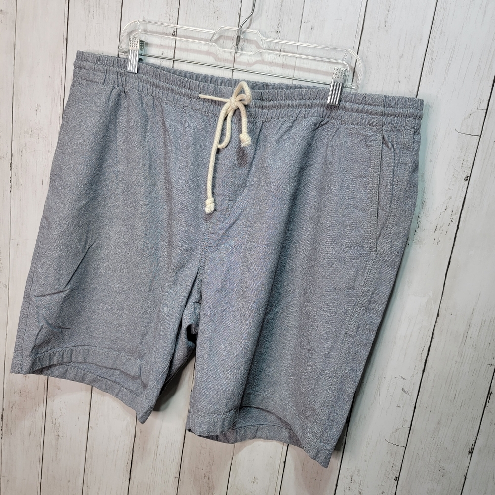 Nordstrom Men's Slim Fit Blue Cotton Shorts Elastic Waist Drawstring Size XL. - Picture 2 of 7